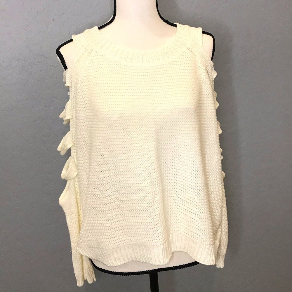 NWT LF Chandelier Women Cream Sweater Cut Out